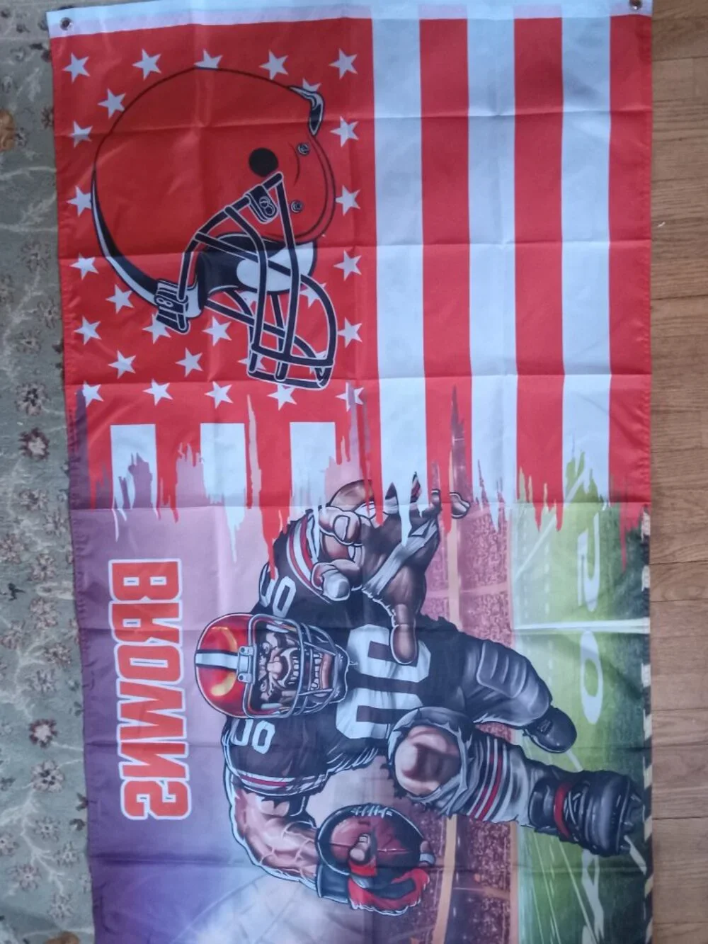 Cleveland Browns NFL 3X5 Feet American Flag Banner Pole or Wall Decor